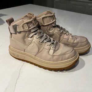 Nike Air Force 1 Sneakers 9.5 Fossil Stone Lace Up High Top